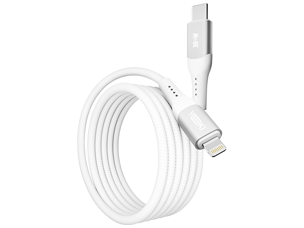 Кабель Yoki Solid, Type-C - Lightning, 30W, 1,2м, Білий