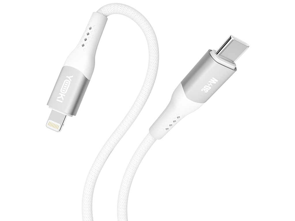 Кабель Yoki Solid, Type-C - Lightning, 30W, 1,2м, Білий