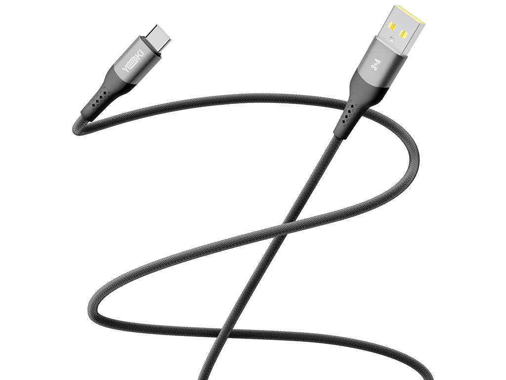Кабель Yoki Solid, USB-A — Type-C, 3A, 2м, Черный