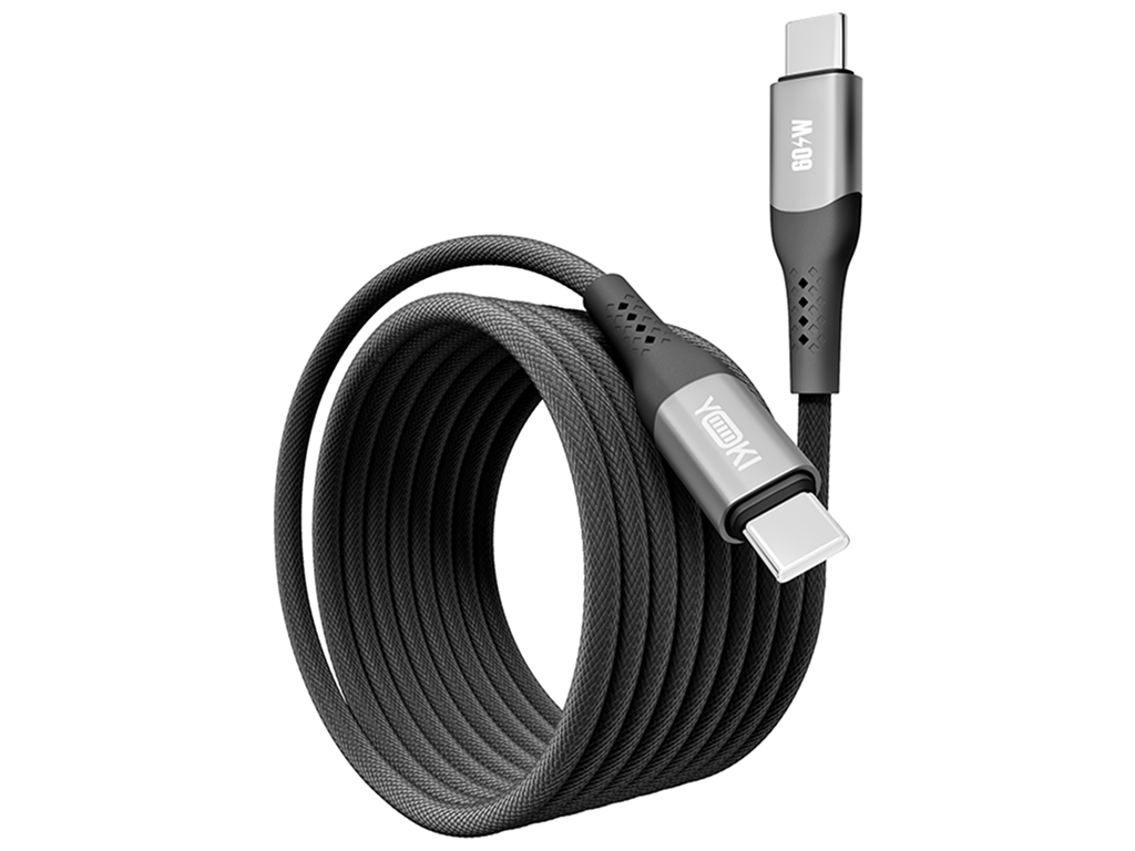 Кабель Yoki Solid, Type-C - Type-C, 60W, 2м, Чорний