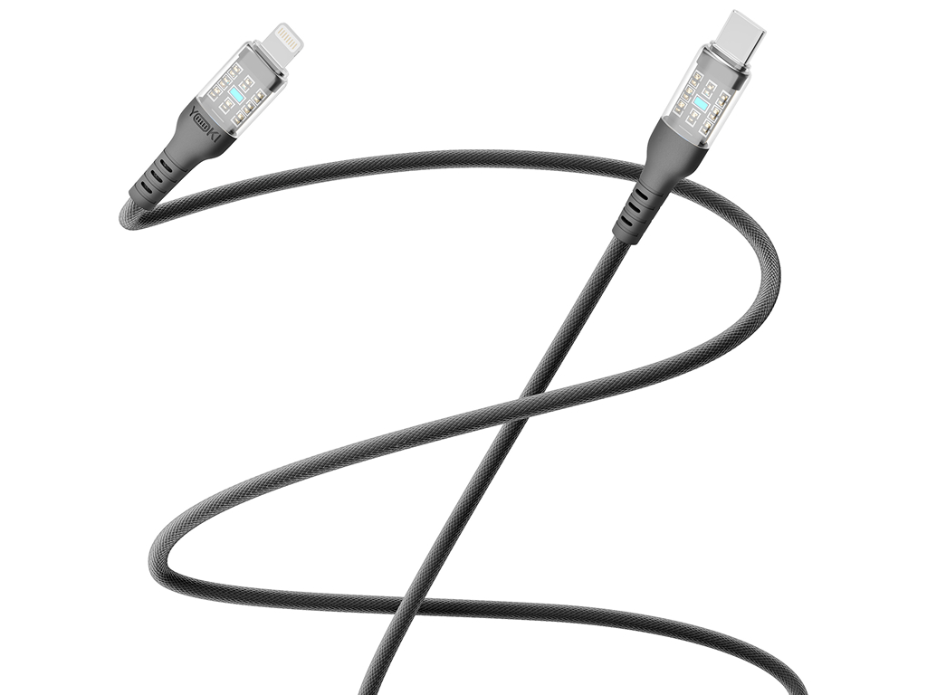 Кабель Yoki Cyber, Type-C — Lightning, 30W, 1,2м, Черный