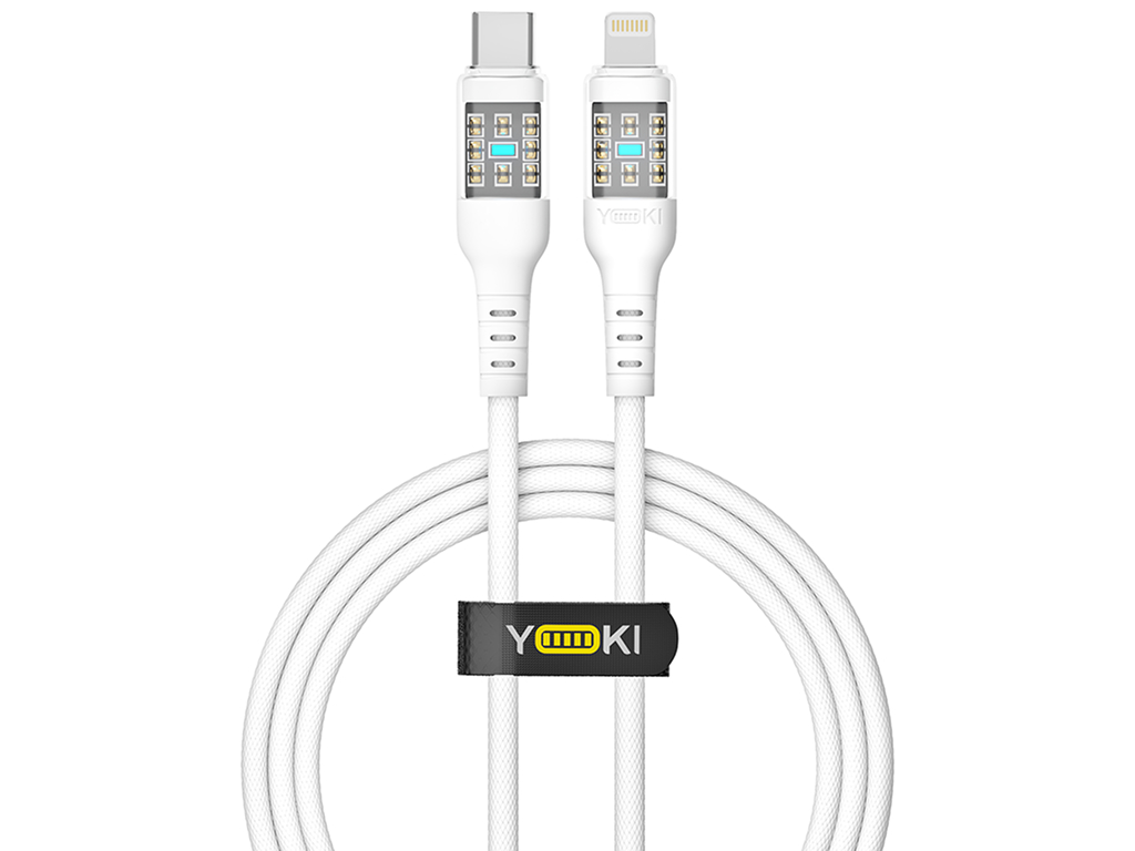 Кабель Yoki Cyber, Type-C - Lightning, 30W, 1,2м, Білий