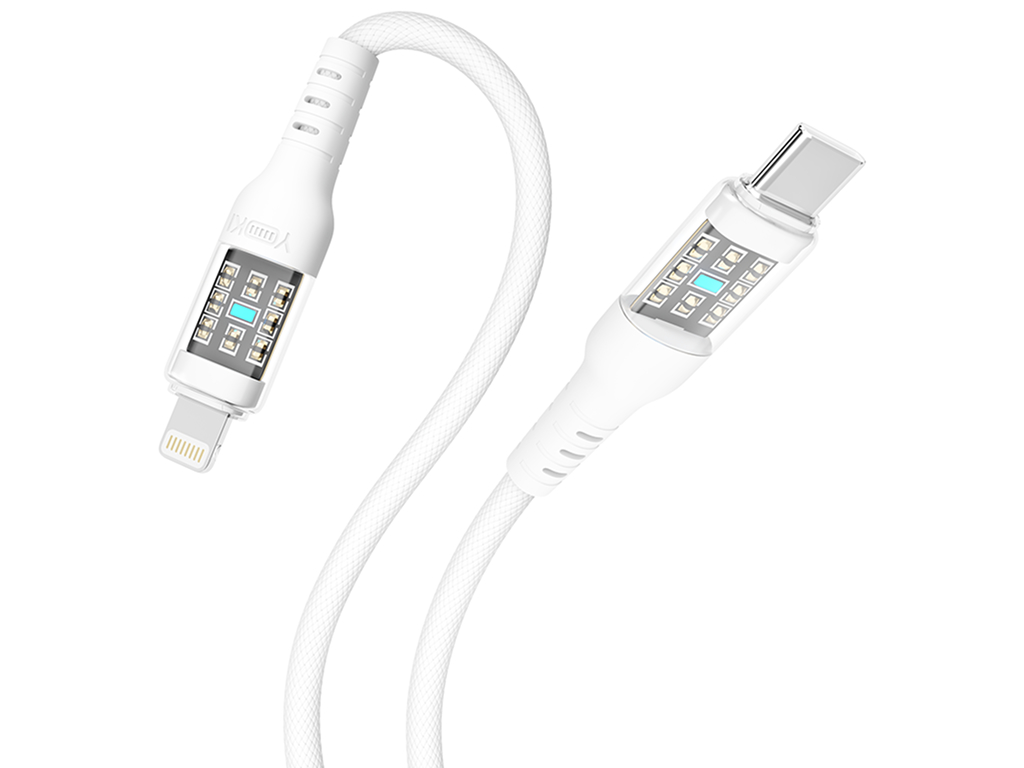 Кабель Yoki Cyber, Type-C - Lightning, 30W, 1,2м, Білий