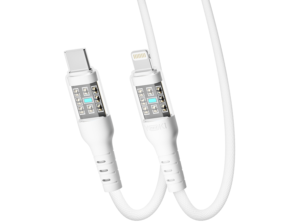 Кабель Yoki Cyber, Type-C - Lightning, 30W, 1,2м, Білий