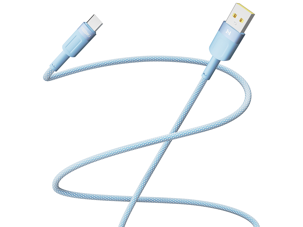 Кабель Yoki Style, USB-A — Type-C, 60W, 1,2м, Синий