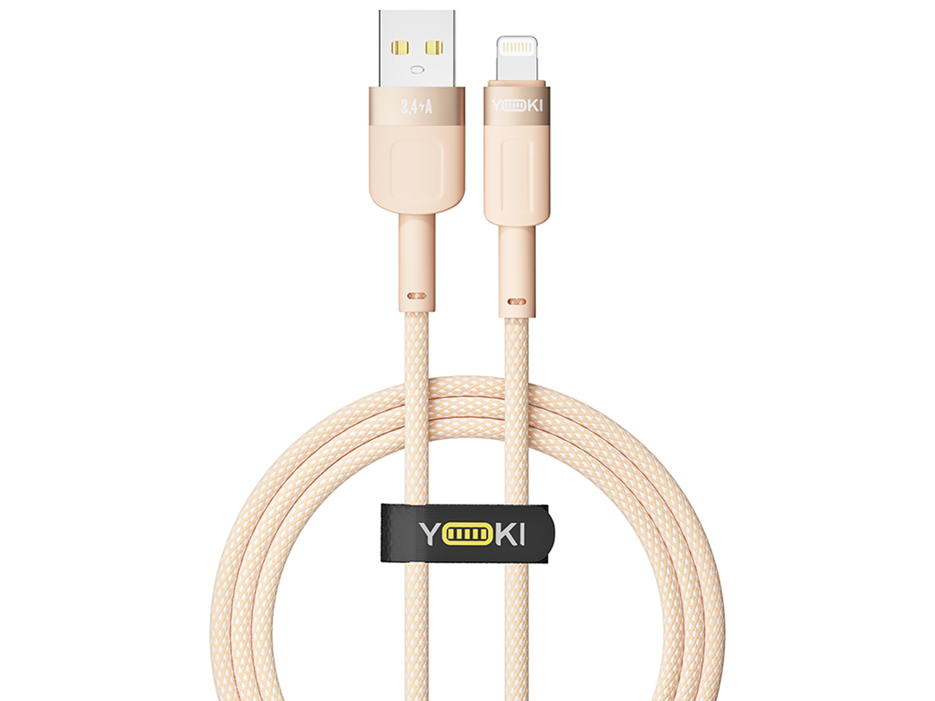 Кабель Yoki Style, USB-A — Lightning, 12W, 1,2м, Оранжевый