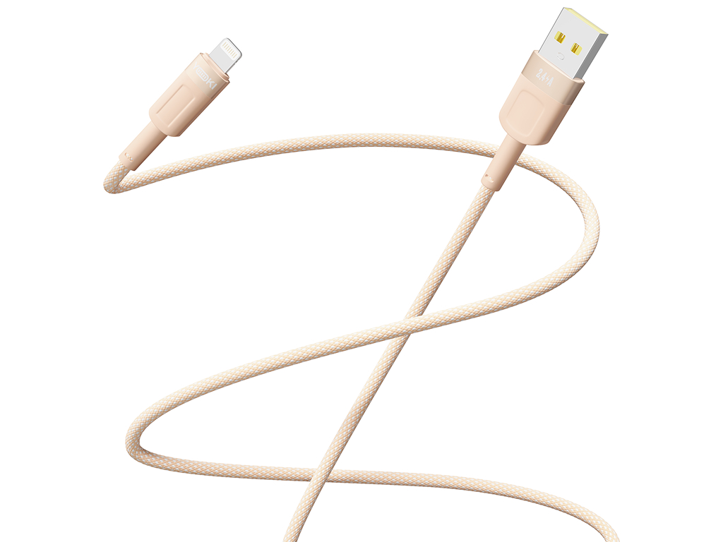 Кабель Yoki Style, USB-A — Lightning, 12W, 1,2м, Оранжевый