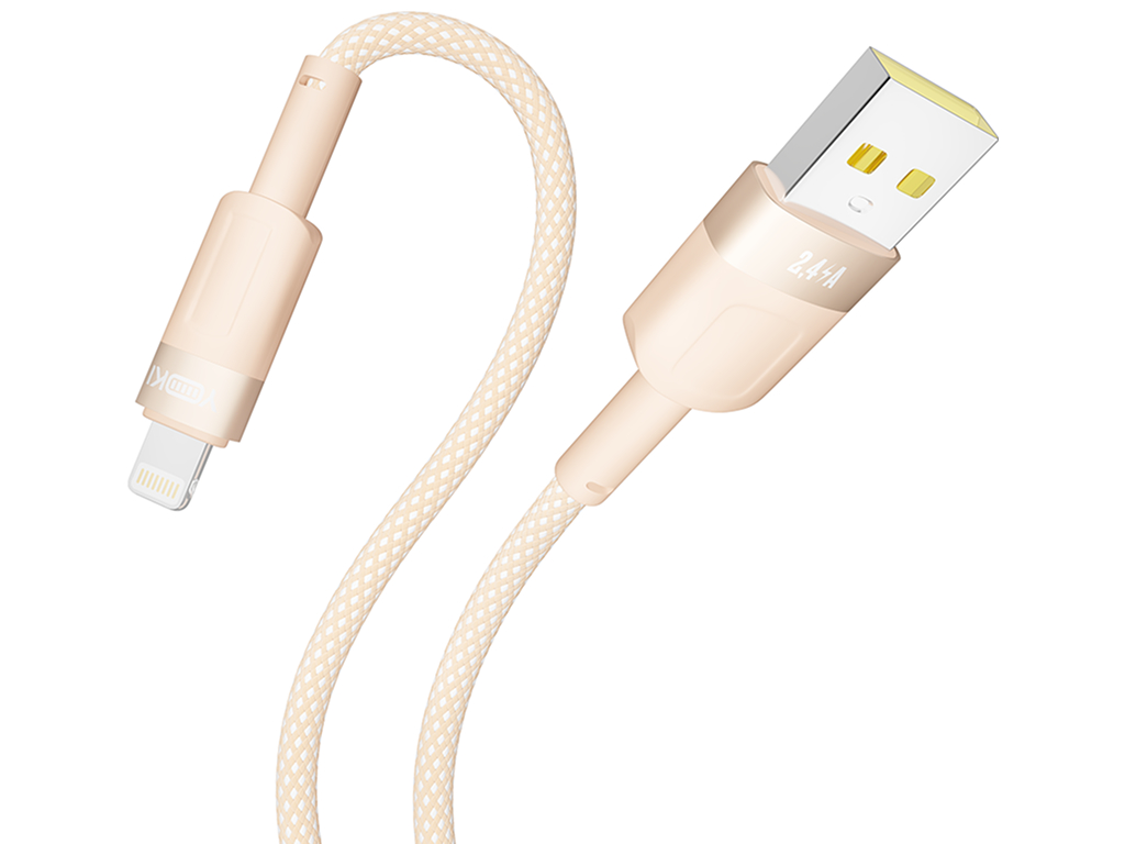 Кабель Yoki Style, USB-A — Lightning, 12W, 1,2м, Оранжевый