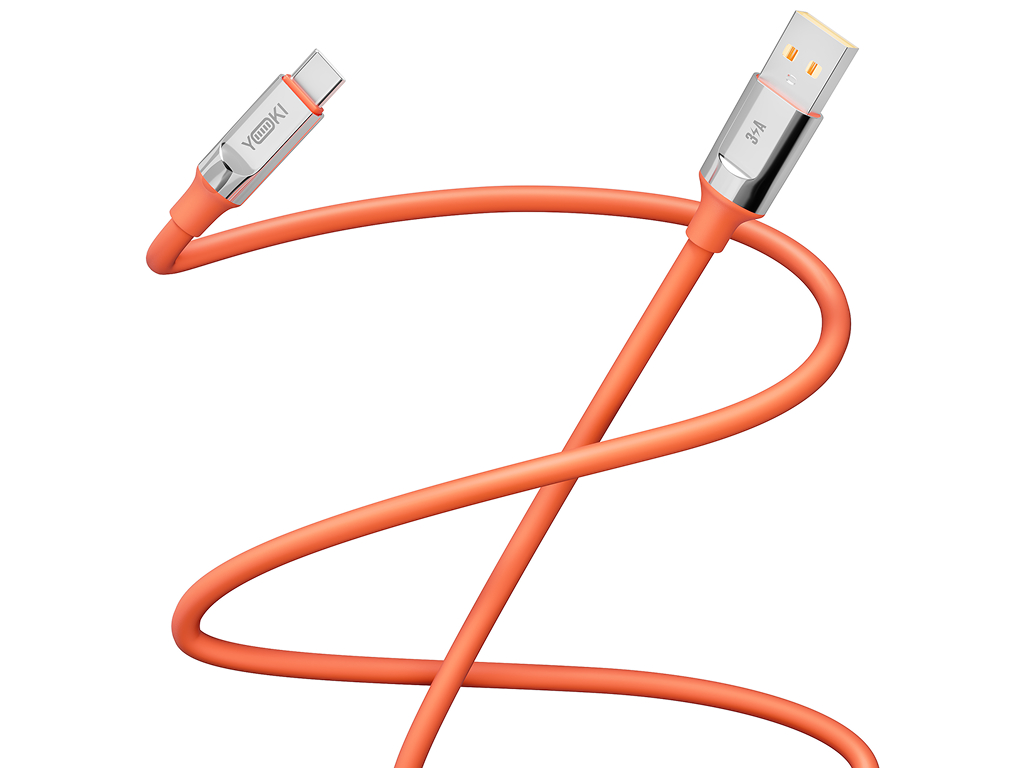 Кабель Yoki Ultra, USB-A — Type-C, 60W, 1,2м, Оранжевый