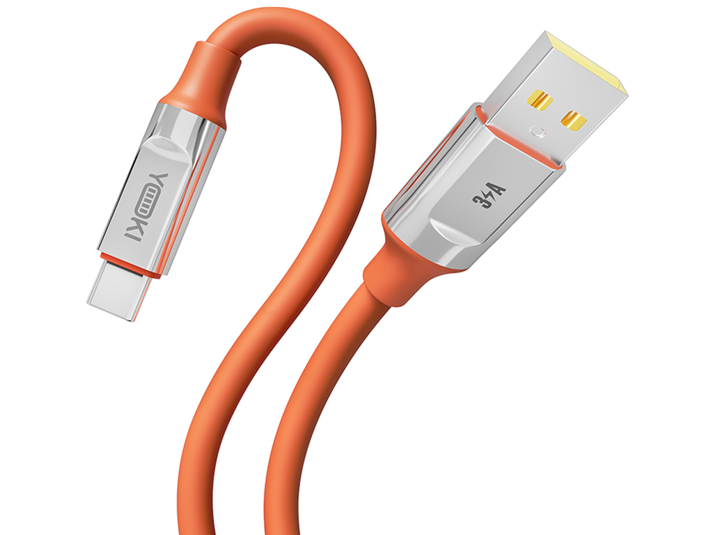 Кабель Yoki Ultra, USB-A — Type-C, 60W, 1,2м, Оранжевый