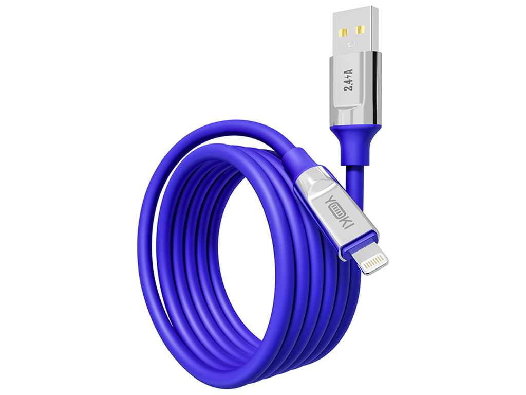 Кабель Yoki Ultra, USB-A — Lightning, 12W, 1,2м, Синий