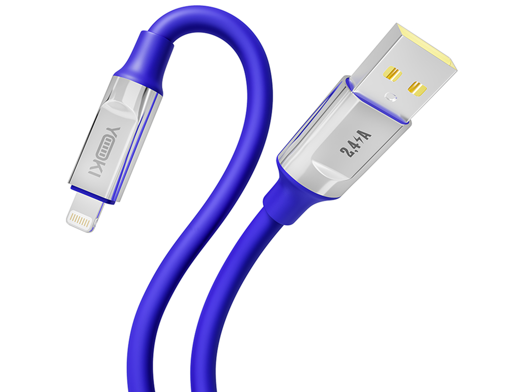 Кабель Yoki Ultra, USB-A — Lightning, 12W, 1,2м, Синий