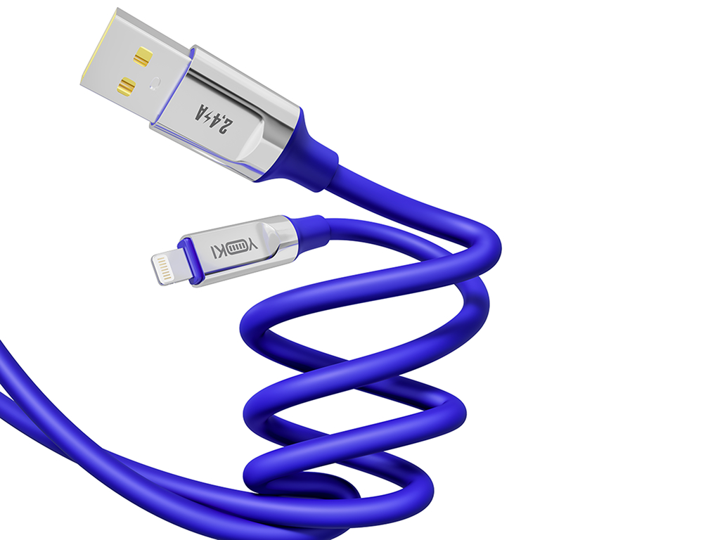 Кабель Yoki Ultra, USB-A — Lightning, 12W, 1,2м, Синий
