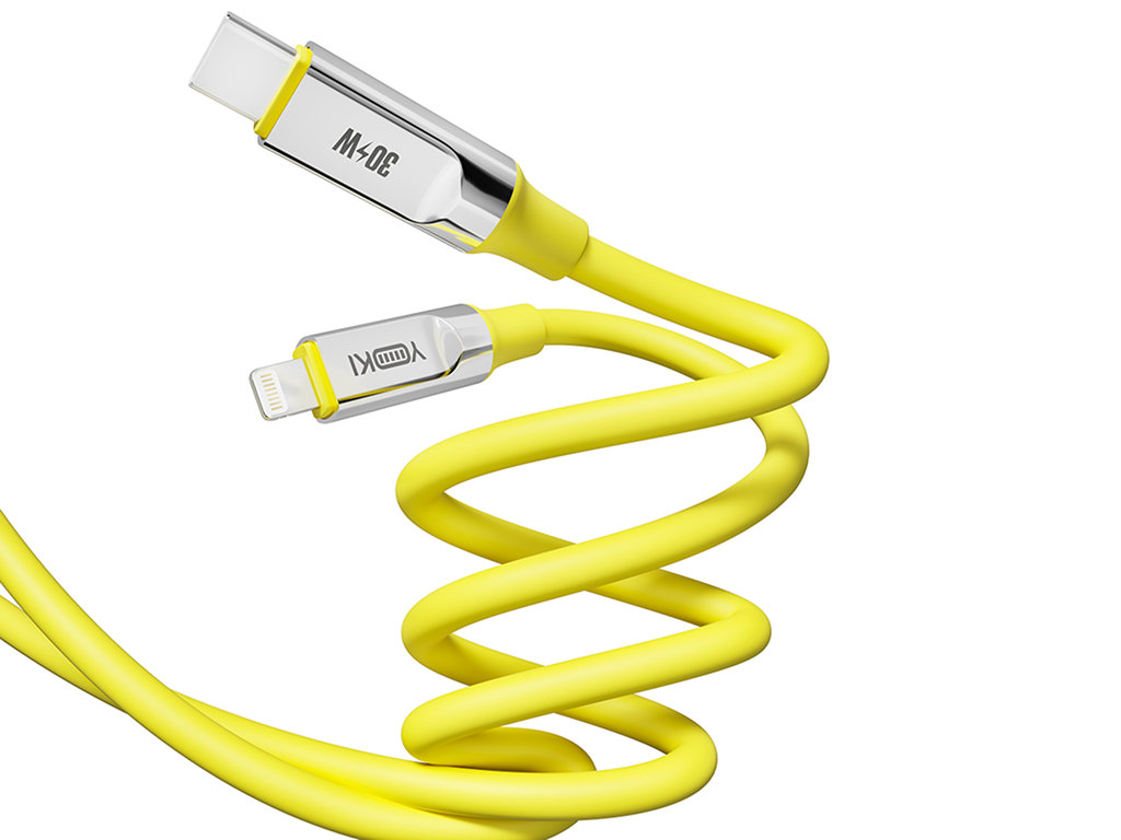 Кабель Yoki Ultra, Type-C - Lightning, 30W, 1,2м, Жовтий