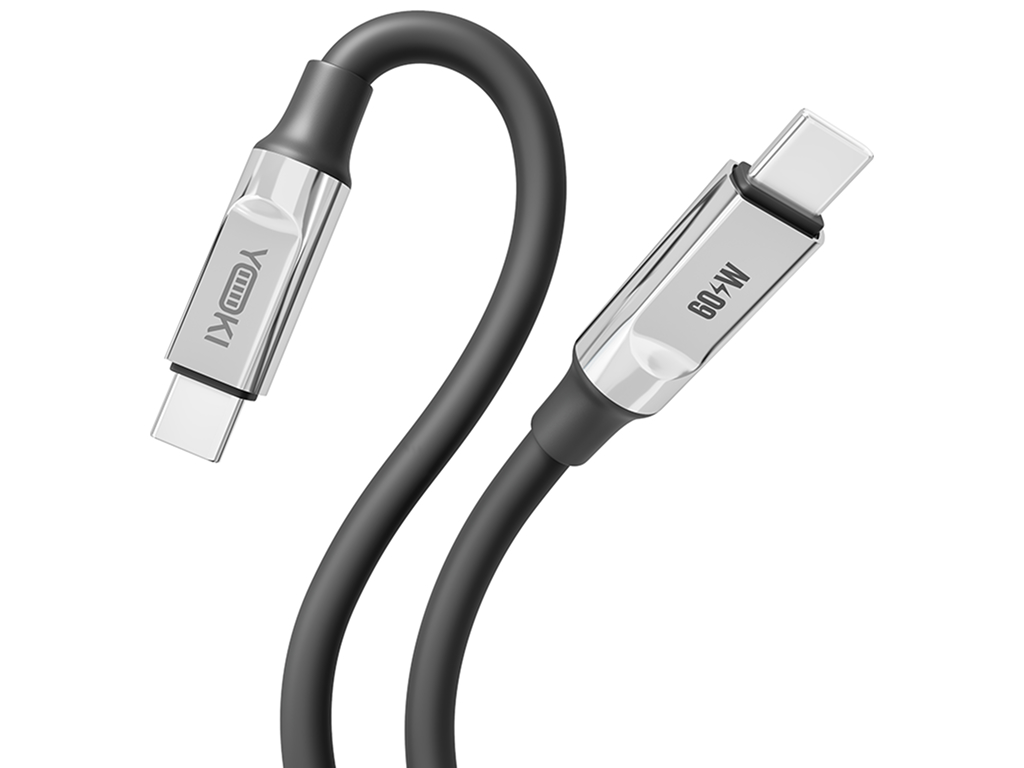 Кабель Yoki Ultra, Type-C - Type-C, 60W, 1,2м, Чорний