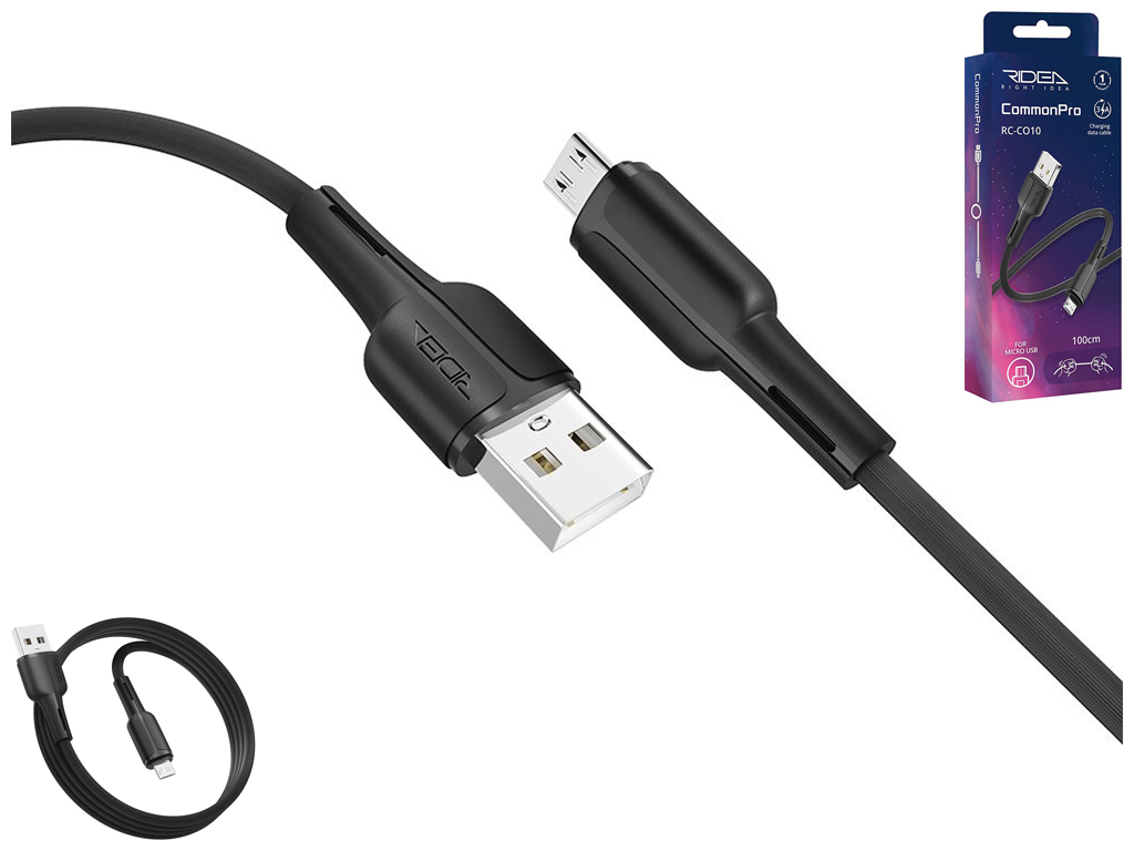 Кабель USB Ridea RC-CO10 CommonPro Micro 3A Цвет Черный