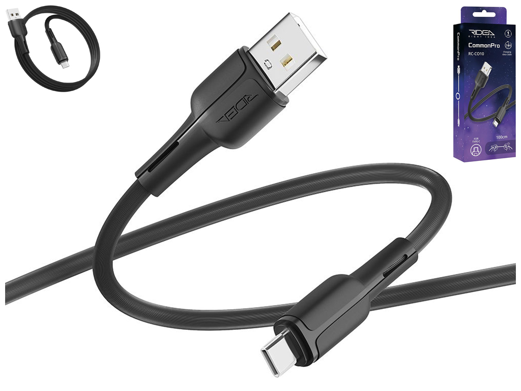 Кабель USB Ridea RC-CO10 CommonPro Type-C 3A Цвет Черный