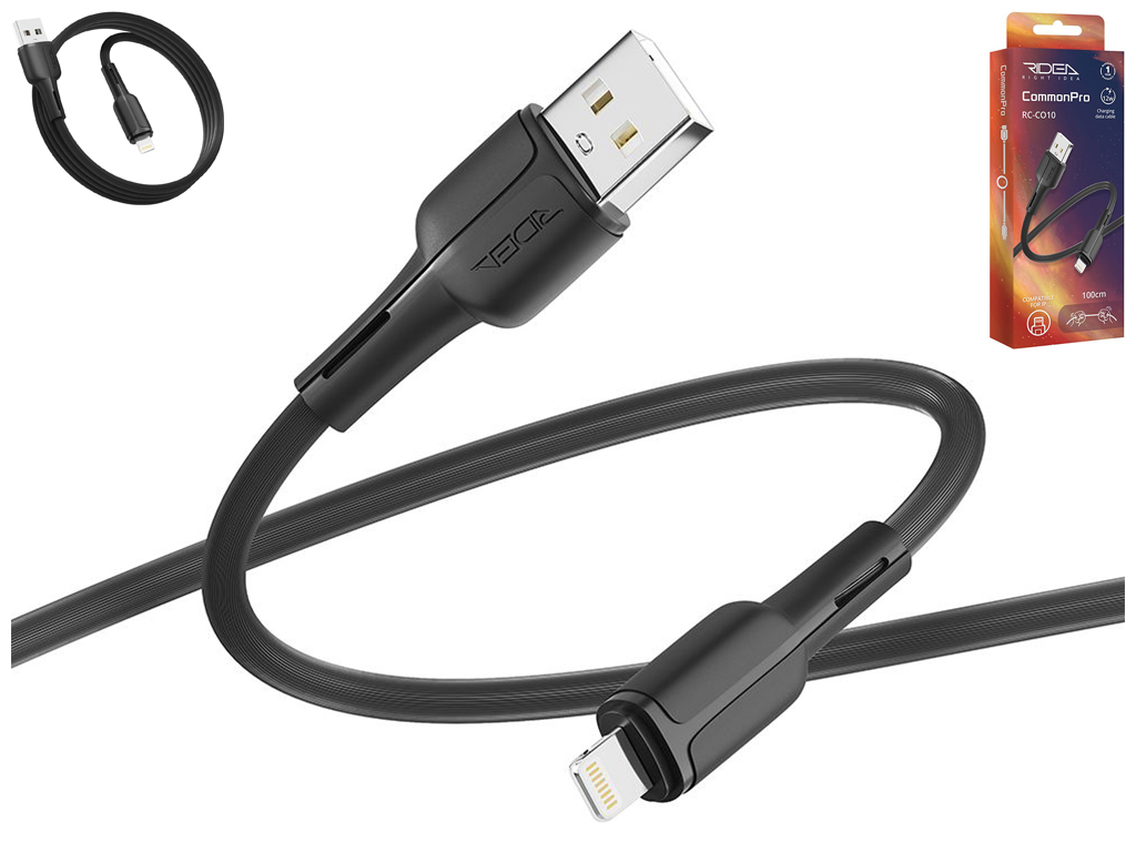 Кабель USB Ridea RC-CO10 CommonPro 12W Lightning Цвет Черный