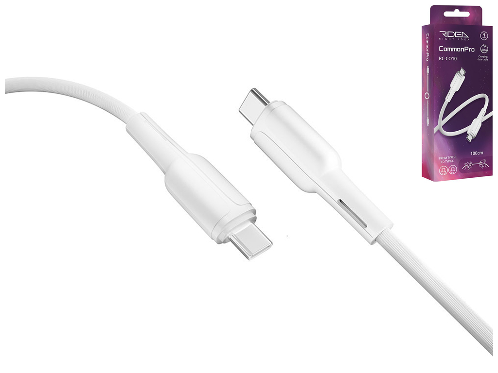 Кабель USB Ridea RC-CO10 CommonPro 60W Type-C to Type-C Цвет Белый