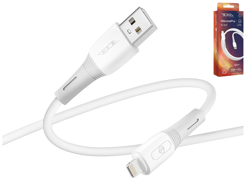 Кабель USB Ridea RC-SI35 SiliconePro 12W Lightning Цвет Белый