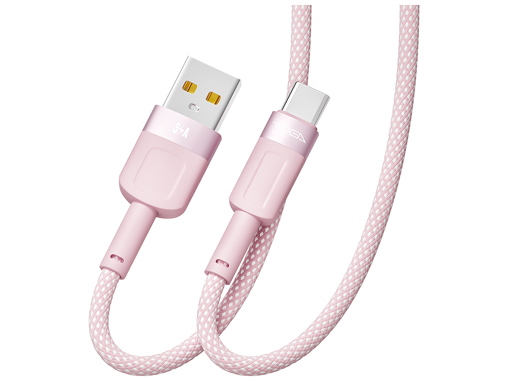 Кабель USB Ridea RC-CP43 ColorPro Type-C 3A 1,2м Цвет Розовый