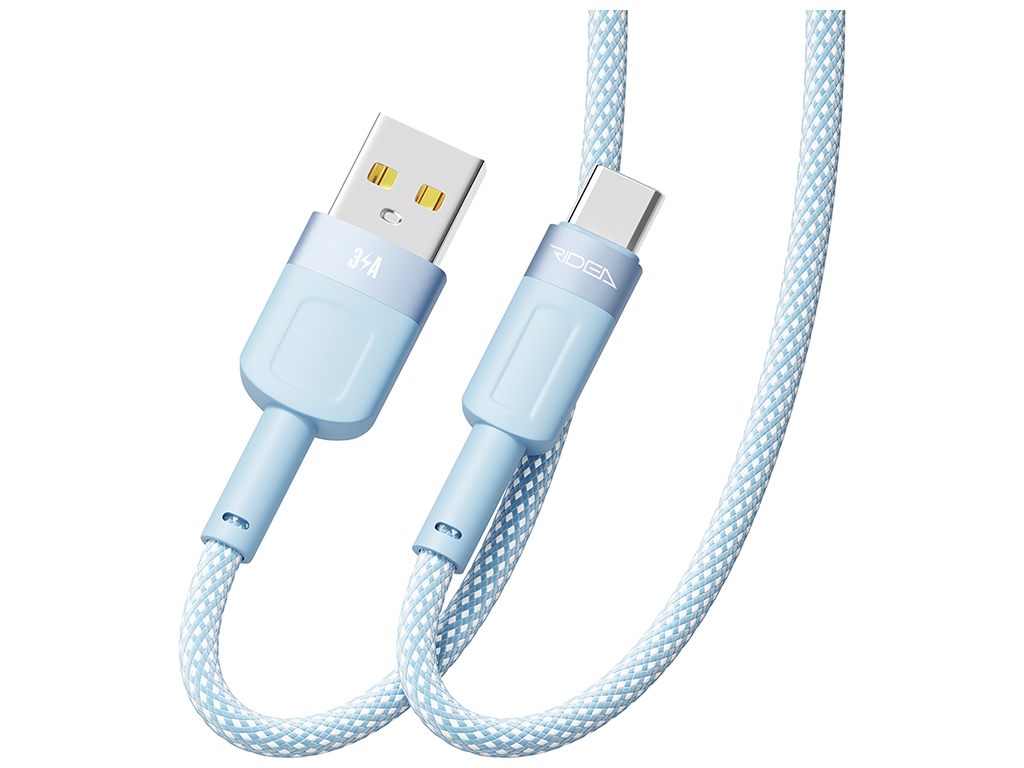Кабель USB Ridea RC-CP43 ColorPro Type-C 3A 1,2м Цвет Голубой