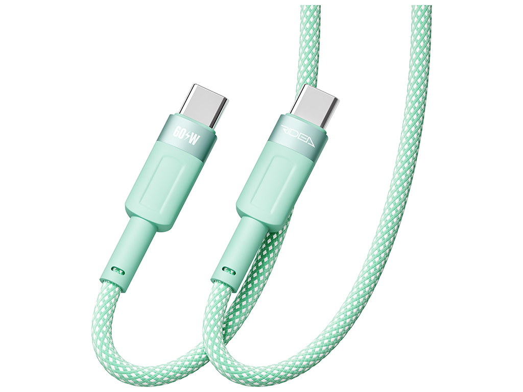 Кабель USB Ridea RC-CP43 ColorPro Type-C to Type-C 60W 1,2м Цвет Зеленый