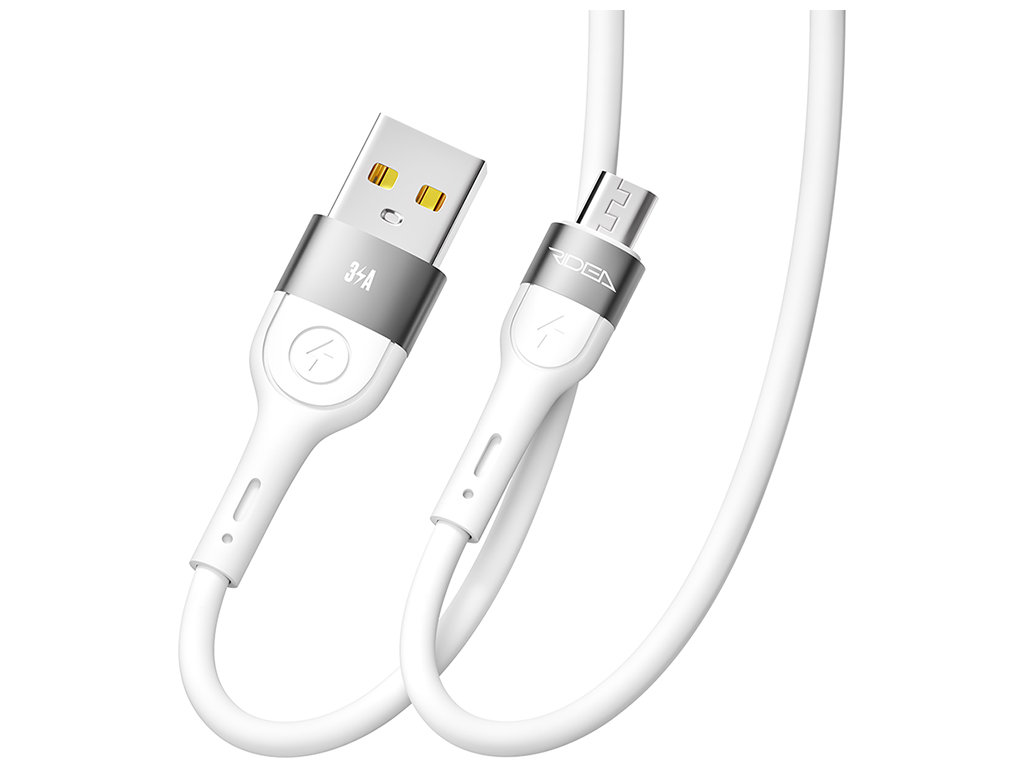 Кабель USB Ridea RC-XS51 X-Silicone MicroUSB 3A 1,2м Цвет Белый