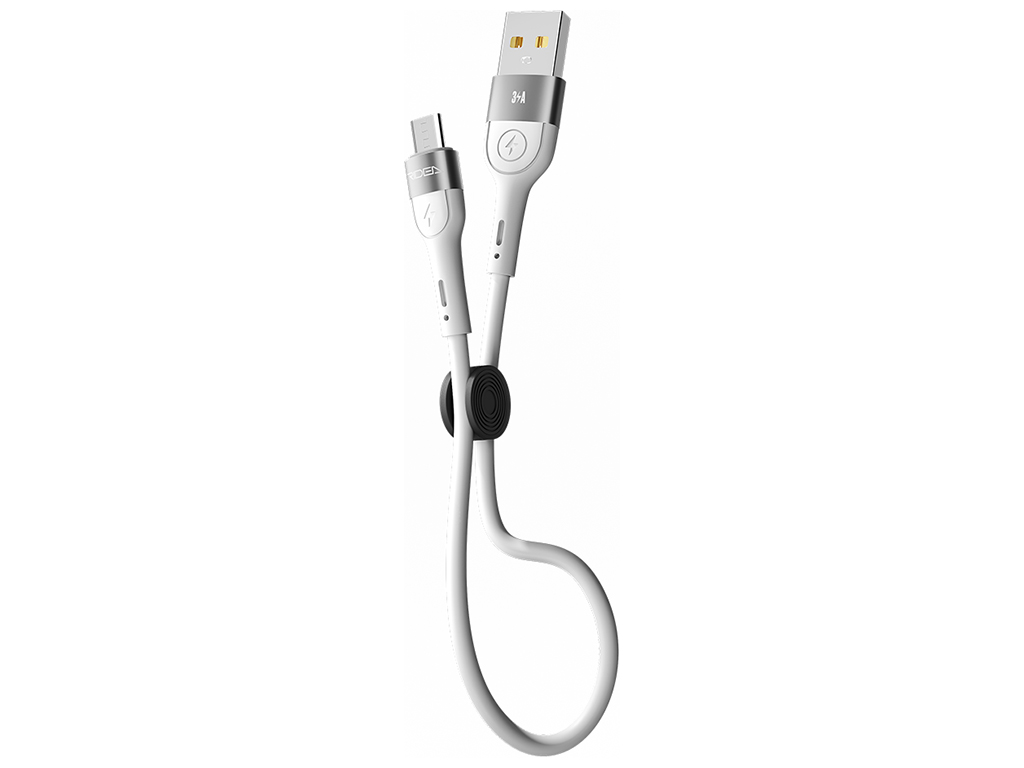 Кабель USB Ridea RC-XS51 X-Silicone MicroUSB 3A 0.25м, Цвет Белый
