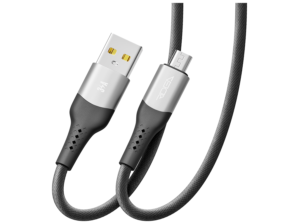 Кабель USB Ridea RC-US42 UltraStrong MicroUSB 3A 1,2м Цвет Черный