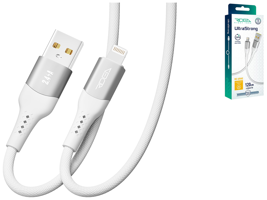 Кабель USB Ridea RC-US42 UltraStrong Lightning 12W 1.2м Цвет Белый