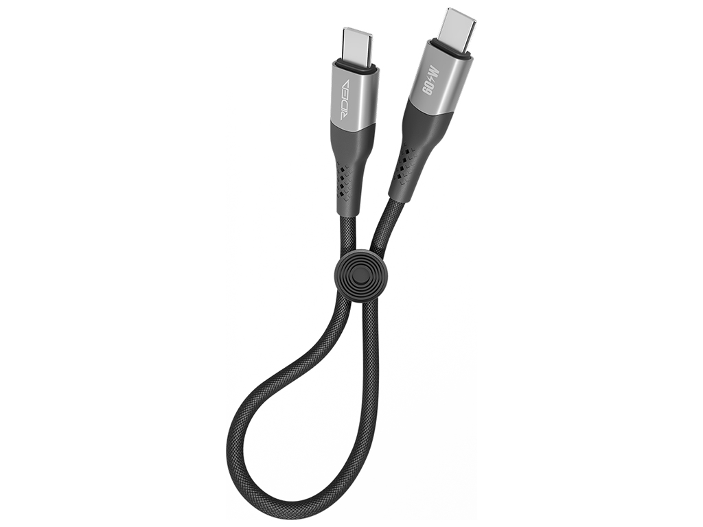 Кабель USB Ridea RC-US42 UltraStrong Type-C to Type-C 60W 0.25м, Цвет Черный