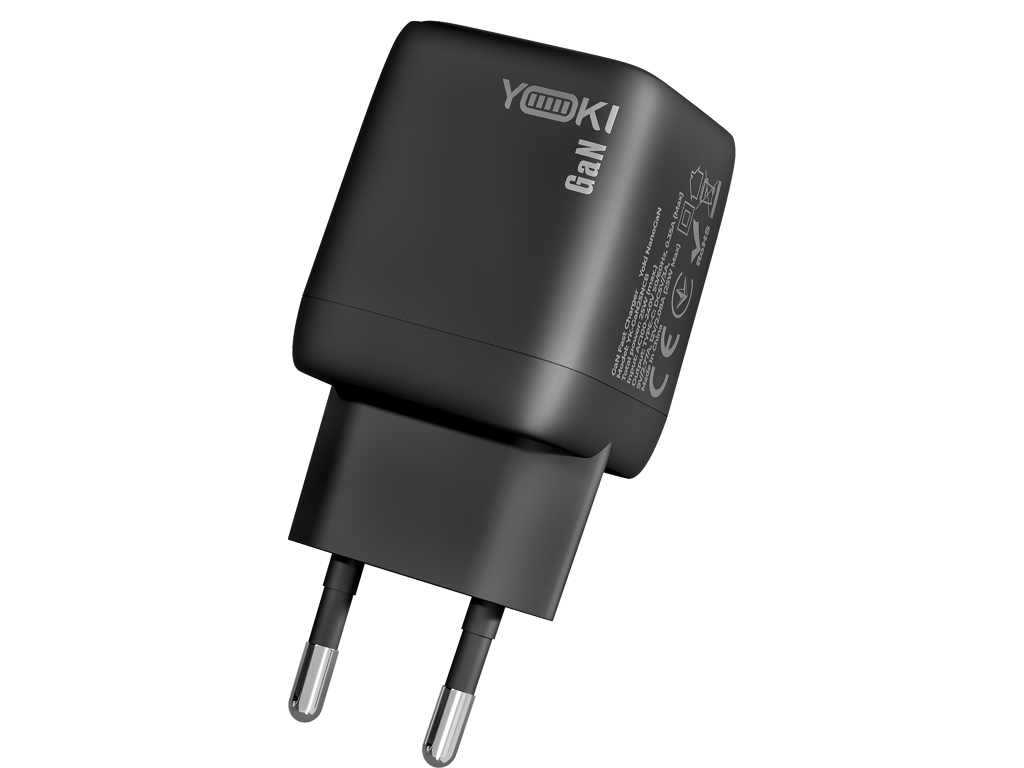 Сетевое зарядное устройство Yoki NanoGaN, GaN, Type-C, Pd, Qc, 25Вт