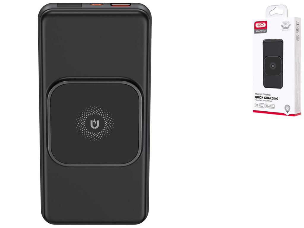 Power Bank XO PR161 Magnetic Wireless 15W QC22.5W PD20W 10000 mAh Цвет Черный