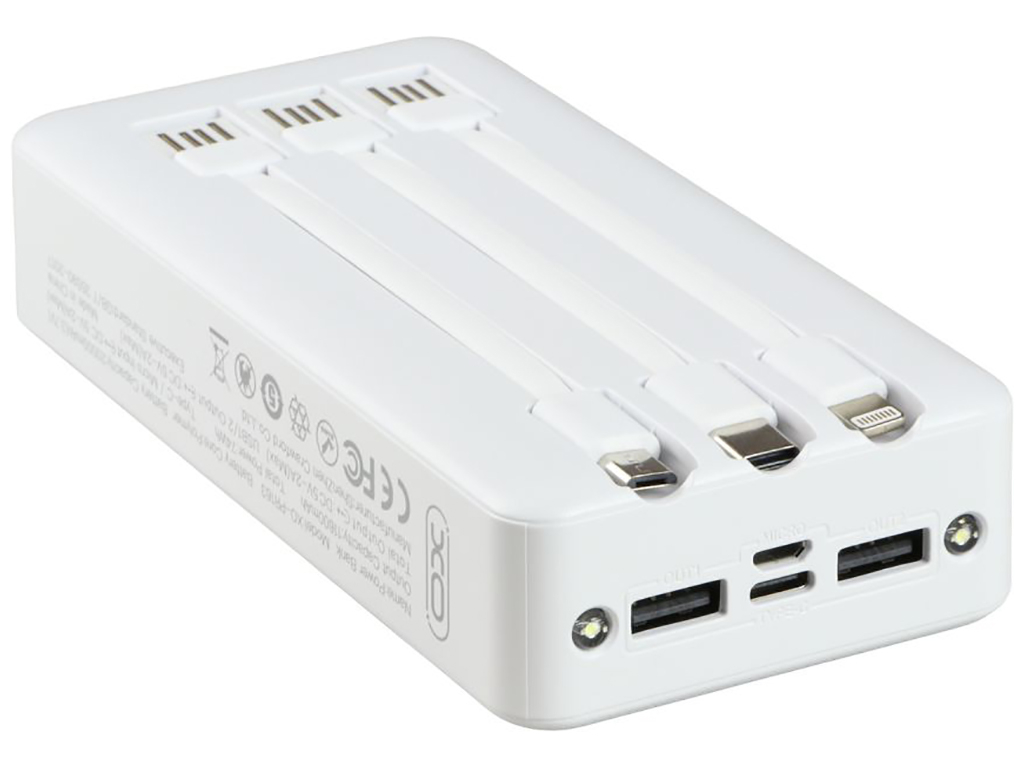 Power Bank XO PR163 with emergency lighting 20000 mAh, Белый