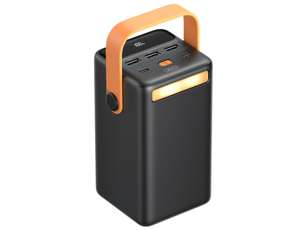 Power Bank XO PR168 with carrying handle, emergency lighting QC22.5W/PD20W 50000 mAh Цвет Чёрный