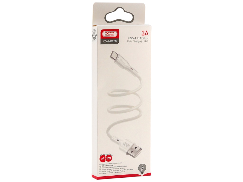 Кабель USB XO NB230 Rock Series Type-C 2.4A Цвет Белый