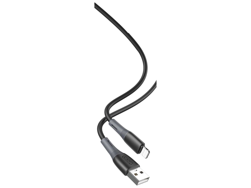 Кабель USB XO NB225 Silicone two-color Lightning, Черный