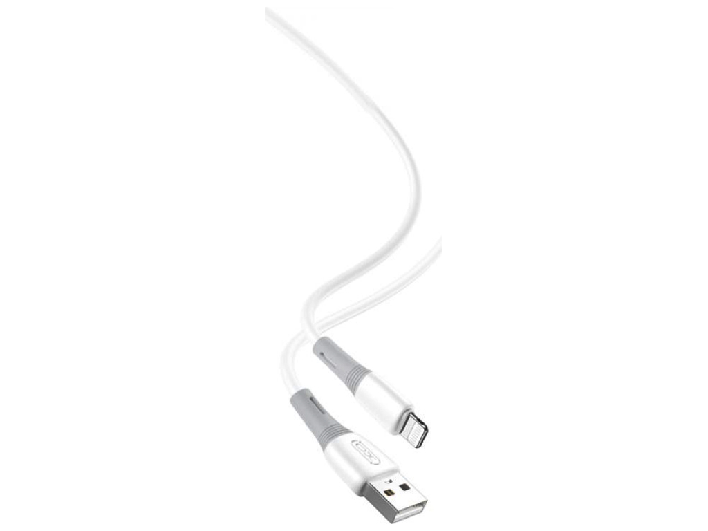 Кабель USB XO NB225 Silicone two-color Lightning, Белый