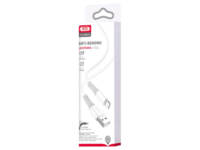 Кабель USB XO NB225 Silicone two-color Lightning, Белый