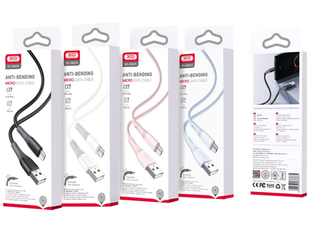 Кабель USB XO NB225 Silicone two-color Micro Цвет Черный