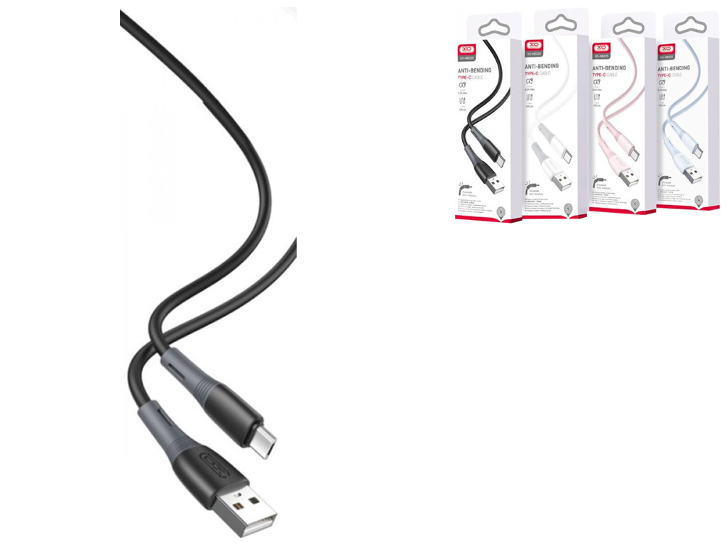 Кабель USB XO NB225 Silicone two-color Type C Цвет Черный
