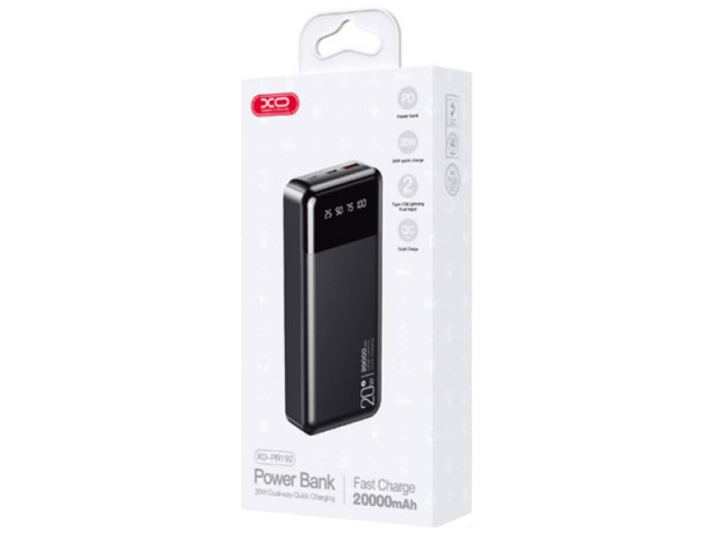 Универсальная Мобильная Батарея Power Bank XO PR192 PD20W/QC18W digital light display 20000 mAh, Цве
