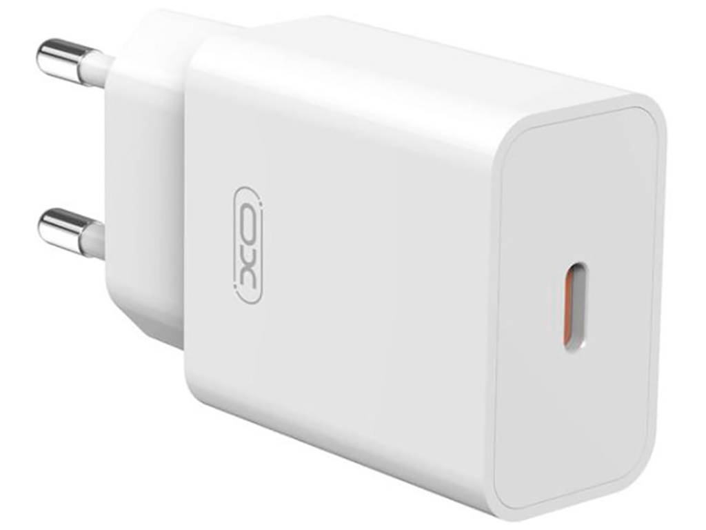 Сетевое зарядное устройство XO L126 1USB-C PD/QC 20W+Type-C to Type-C, цвет белый