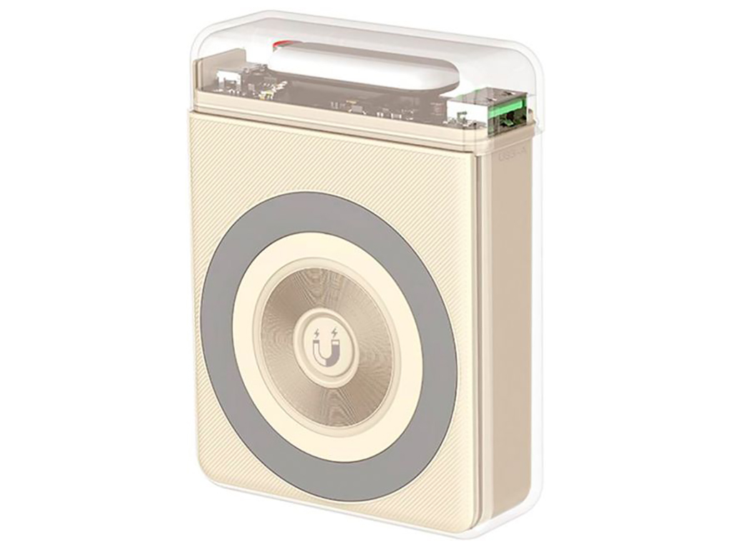 Power Bank XO PR226 Mini Transparent Magnetic Absorption 15W 10000mAh Цвет Бежевый