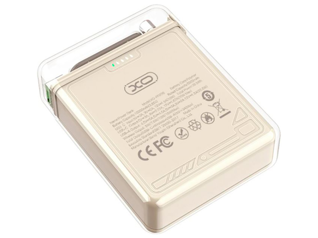 Power Bank XO PR226 Mini Transparent Magnetic Absorption 15W 10000mAh Цвет Бежевый
