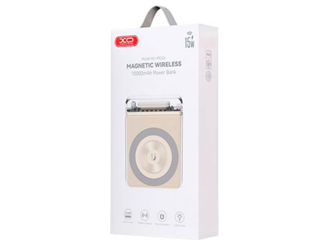 Power Bank XO PR226 Mini Transparent Magnetic Absorption 15W 10000mAh Цвет Бежевый