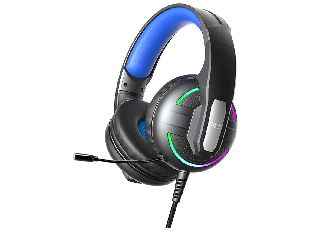 Игровые наушники XO-GE-09 Static RGB Long мic Headworn USB+3.5 (with adapter cable) Цвет Черный