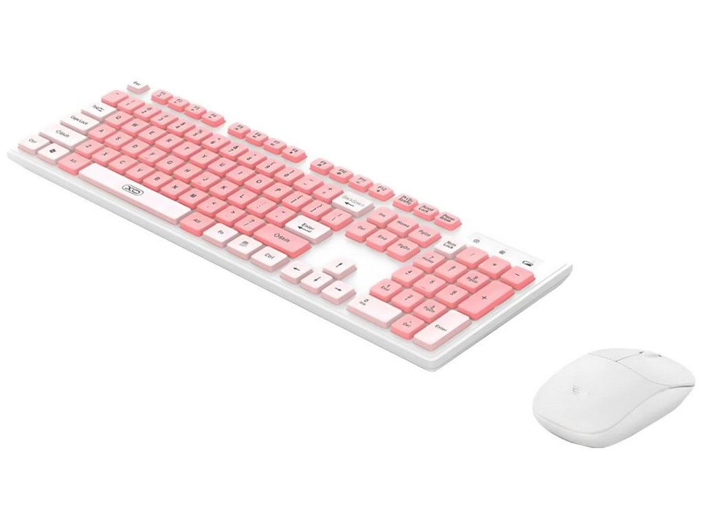 Беспроводная клавиатура и мышь XO KB-05, Цвет Розовый