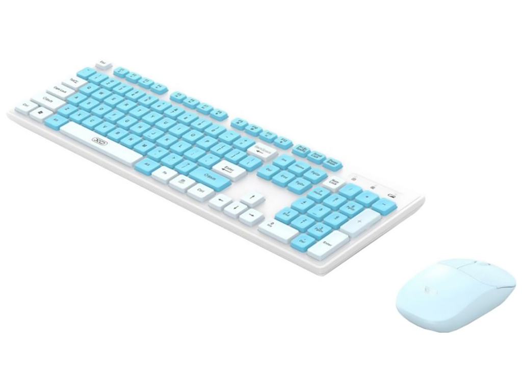 Беспроводная клавиатура и мышь XO KB-05, Цвет Голубой